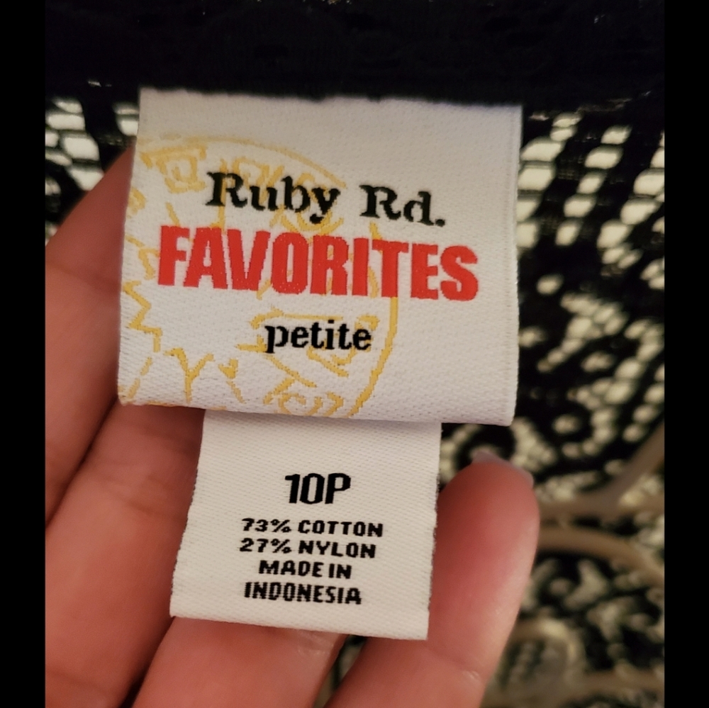 Ruby Rd. Lace Button Down Top - Picture 8 of 10